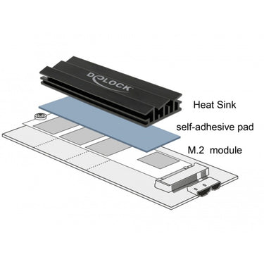 Delock heatsink 70 mm voor m.2 module (zwart)