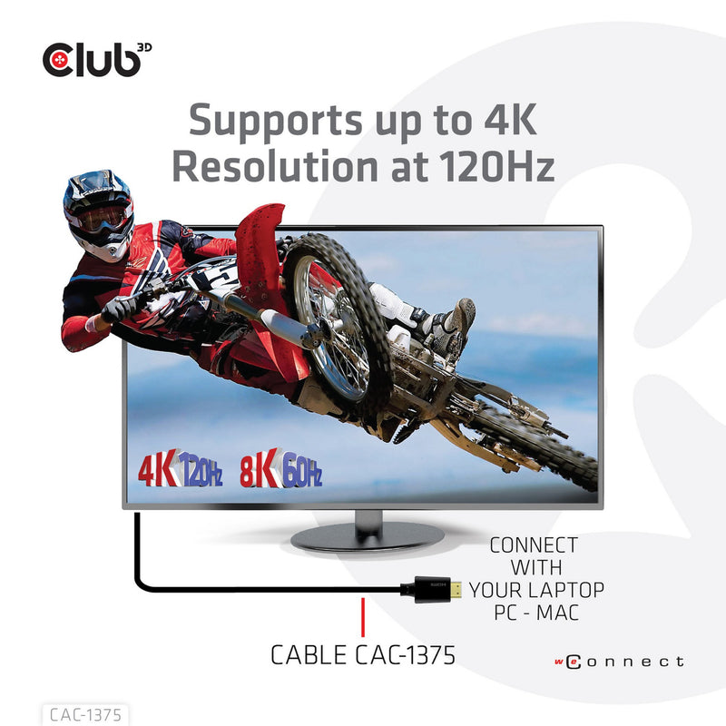 Load image into Gallery viewer, Club 3d ultra high speed hdmi 2.1 gecertificeerde kabel male-male (zwart, 5 meter, 4k 120hz, 8k 60hz, 48gbps)
