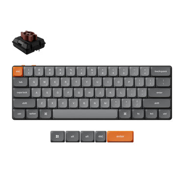 Keychron k9 max-h3 rgb mechanisch toetsenbord (zwart, us lay-out (qwerty), milk pom brown, 60%, rgb leds, double-shot pbt, hot swap, usb-c | 2.4 ghz | bluetooth 5.1)