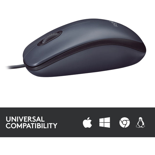 Logitech b100 optical usb mouse for business (zwart, 800 dpi)