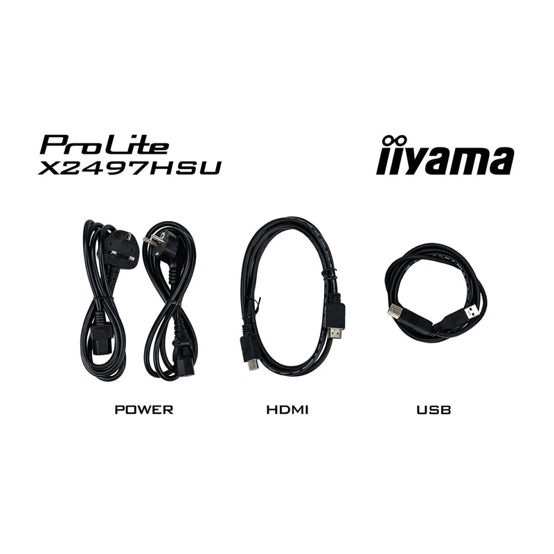 Load image into Gallery viewer, Iiyama prolite x2497hsu-b1 23.8 monitor (zwart, 120 hz, hdmi, displayport, usb-c, audio)
