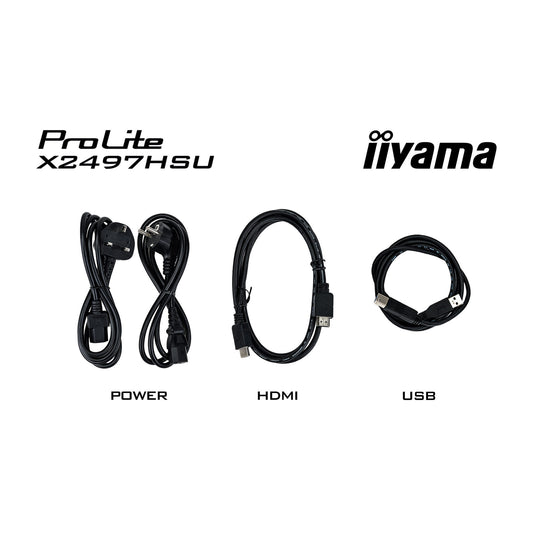 Iiyama prolite x2497hsu-b1 23.8 monitor (zwart, 120 hz, hdmi, displayport, usb-c, audio)