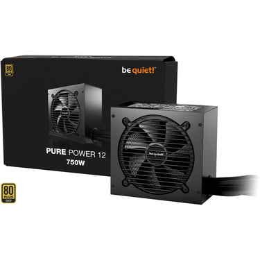 Be quiet! pure power 12 750 watt voeding (zwart, 1x 12v-2x6, 3x pcie)