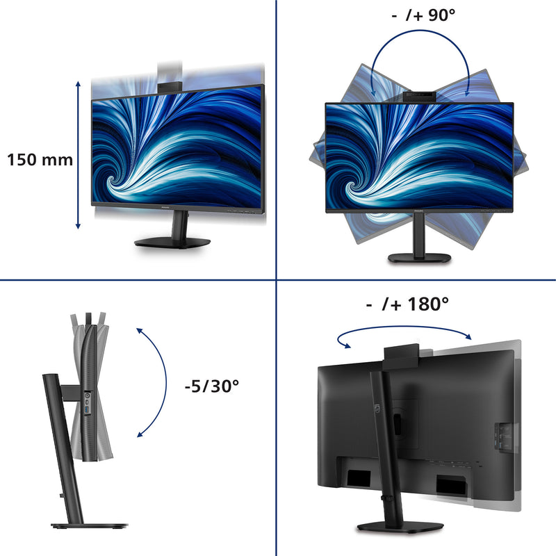 Load image into Gallery viewer, Philips 27b2n3500jh 00 27 monitor (zwart, hdmi, displayport, usb-c, webcam, 120 hz)
