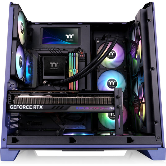 Thermaltake view 390 air future dusk midi tower behuizing (paars | 2x usb-a | 1x usb-c | tempered glass)