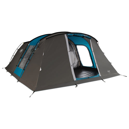 Coleman vespucci 6 tent - 6 persoons tunneltent – uv guard spf50 zonbescherming – ventilatie – geïntegreerd grondzeil - grijs blauw
