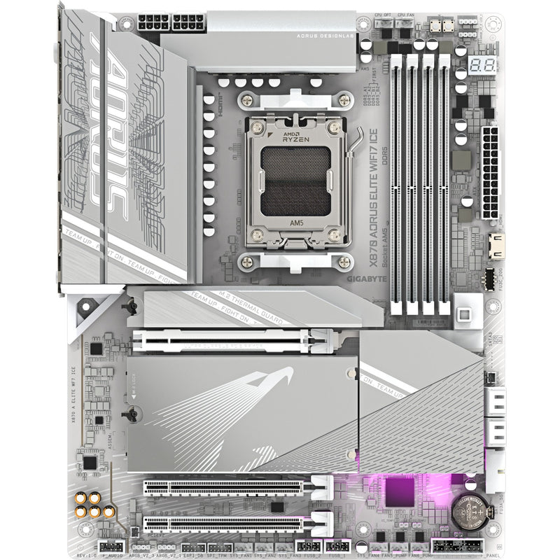 Load image into Gallery viewer, Gigabyte x870 aorus elite wifi7 ice socket am5 moederbord (zilver, raid, 2,5gb-lan, wi-fi 7, bt, sound, atx)
