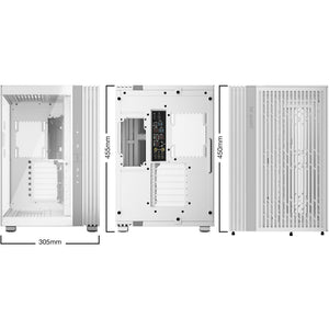 Be quiet! light base 600 dx midi tower behuizing (wit | 2x usb-a | 1x usb-c | rgb | tempered glass)