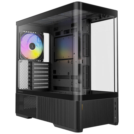 Antec c6 curve argb midi tower behuizing (zwart | 2x usb-a | 1x usb-c | tempered glass)