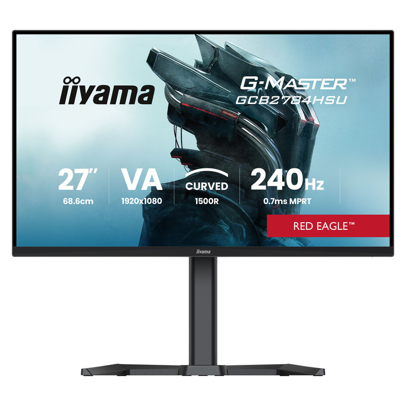 Load image into Gallery viewer, Iiyama g-master red eagle gcb2784hsu-b1 27 curved gaming monitor (zwart, 2x hdmi, 1x displayport, usb, audio, amd free-sync, 240 hz)

