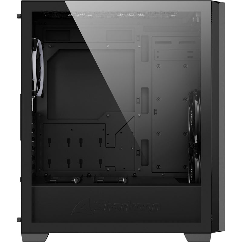 Load image into Gallery viewer, Sharkoon vs9 rgb black midi tower behuizing (zwart | 2x usb-a | 1x usb-c | rgb | tempered glass)
