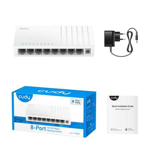 Cudy 8-port 10 100 mbps unmanaged switch (wit)