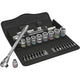 Wera 8100 sb 8 zyklop metal-ratelset, 29‑delig gereedschapsset (zwart zilver, omschakelpal, 3 8 -aandrijving, metrisch)