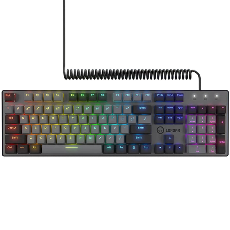 Load image into Gallery viewer, Lorgar azar 514 rgb mechanisch gaming toetsenbord (zwart, us lay-out (qwerty), logar dream, 100%, rgb)
