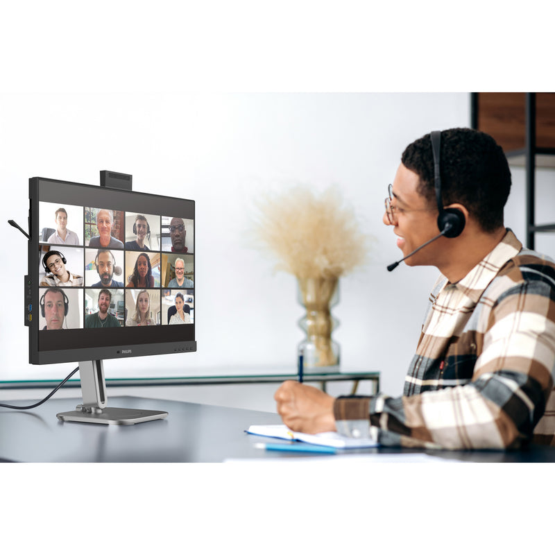 Load image into Gallery viewer, Philips 27b2u4601h 00 27 ledmonitor (zilver zwart, hdmi, displayport, usb-c, webcam, 120 hz)
