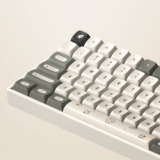 Iqunix f97 hitchhiker wireless mechanical keyboard (grijs, us lay-out (qwerty), cherry mx brown, 96%, rgb leds, hot-swappable, pbt, 2.4ghz | bluetooth 5.1 | usb-c)