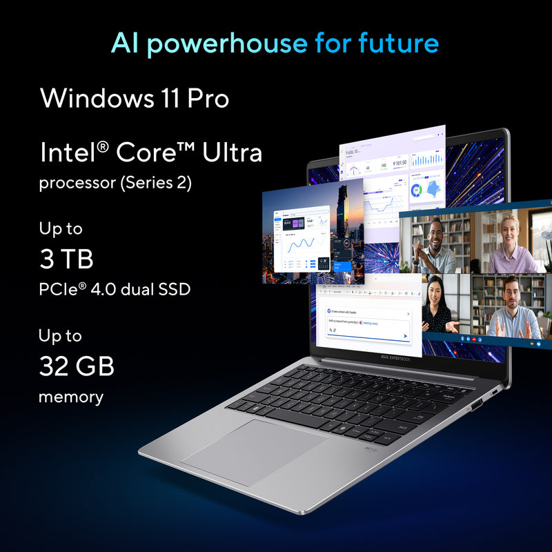 Load image into Gallery viewer, Asus expertbook p5 p5405csa-nz0195x 14 laptop (grijs | core ultra 7 258v | arc graphics 140v | 32 gb | 1 tb ssd)
