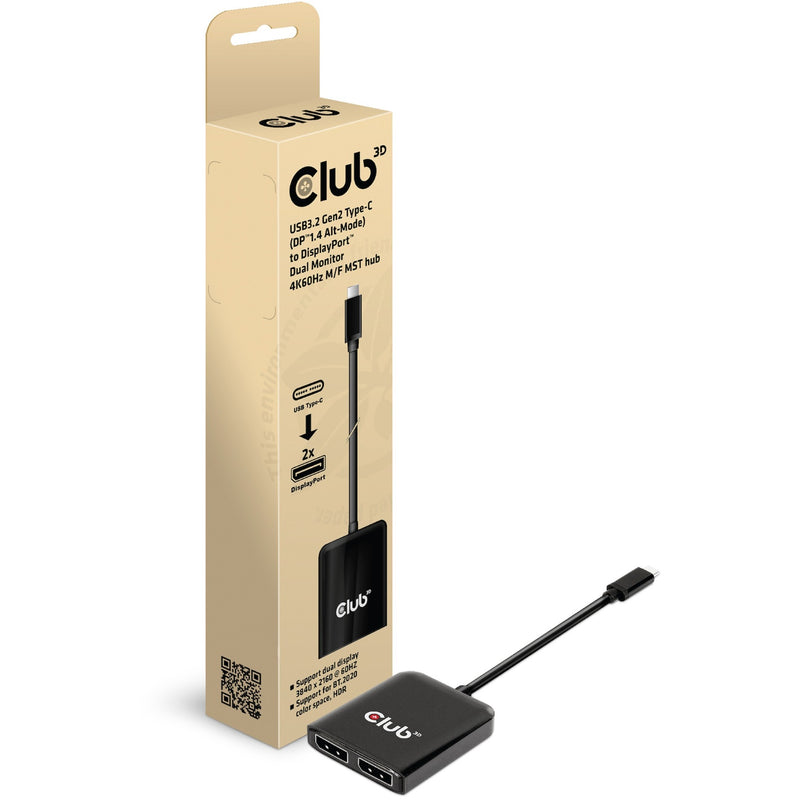 Load image into Gallery viewer, Club 3d usb‑c (dp alt‑mode) naar 2x displayport hub (zwart)
