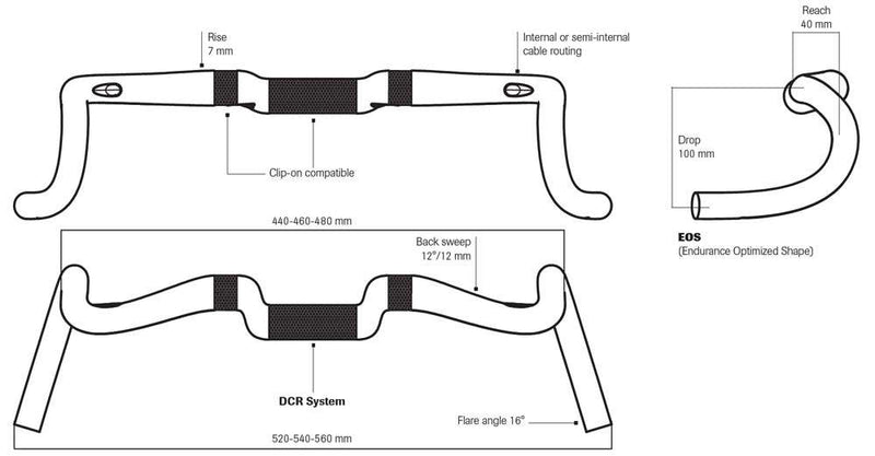 Load image into Gallery viewer, Deda Stuurbocht Gera Gravel 440mm POB 31,7mm carbon
