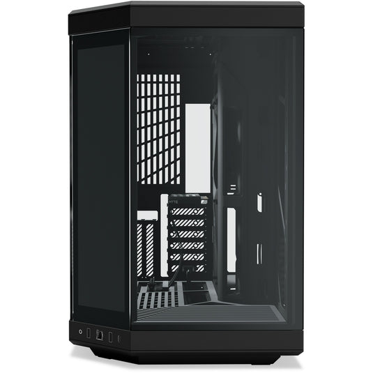 Hyte y70 touch infinite midi tower behuizing (zwart | 2x usb-a | 1x usb-c | tempered glass)