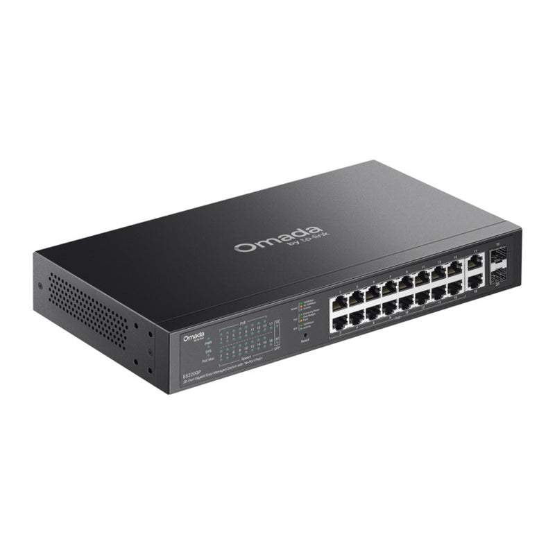 Load image into Gallery viewer, Tp-link omada es220gp 20-poort gigabit easy managed switch (zwart, 16x poe+, 2x gigabit sfp)
