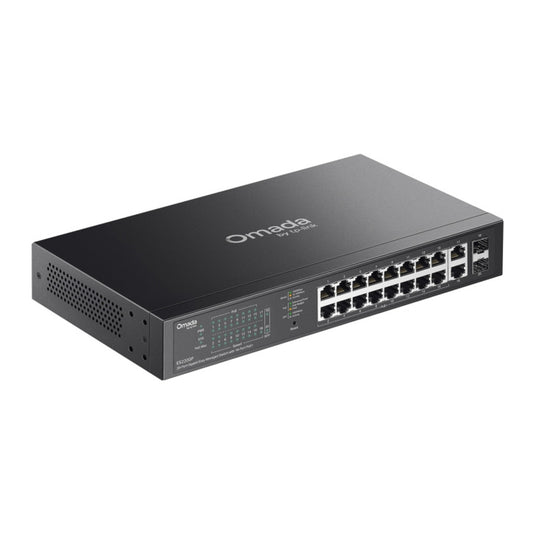 Tp-link omada es220gp 20-poort gigabit easy managed switch (zwart, 16x poe+, 2x gigabit sfp)