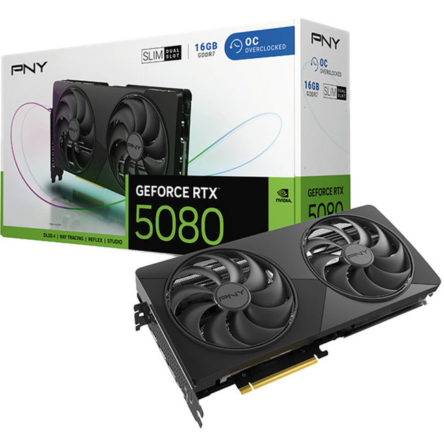 Load image into Gallery viewer, Pny geforce rtx 5080 slim oc grafische kaart (dlss 4, 3x displayport, 1x hdmi 2.1)
