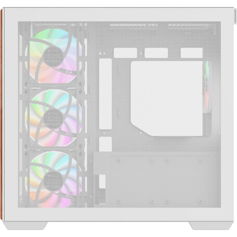 Load image into Gallery viewer, Thermaltake view 380 ws argb snow midi tower behuizing (wit houtkleur | 2x usb-a | 1x usb-c | rgb | tempered glass)
