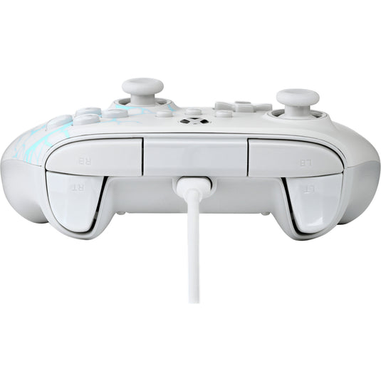 Powera advantage controller met kabel voor de xbox series x|s - poolijs (wit blauw, xbox series x|s, xbox one, pc)