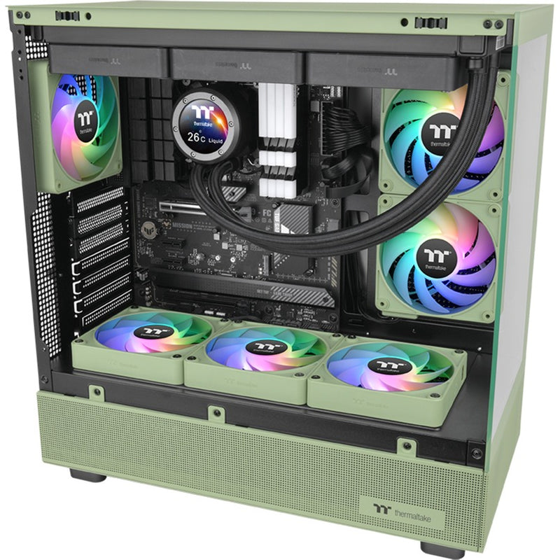 Load image into Gallery viewer, Thermaltake ct120 ex reverse argb sync pc cooling fan matcha green (3-fan pack) case fans (lichtgroen, 3 stuks, 120 x 120 x 25 mm, pwm)
