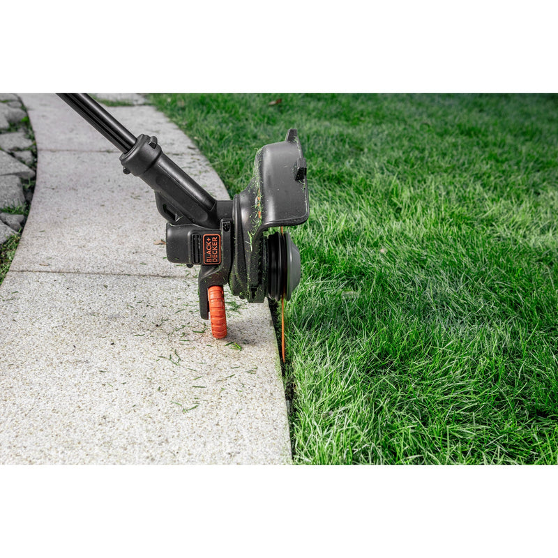 Load image into Gallery viewer, Black+decker 18v trimmer met 2 messen en accu grastrimmer (zwart oranje, 25 cm, accu inbegrepen)
