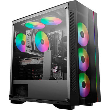 Deepcool matrexx 55 v3 add-rgb 3f midi tower behuizing (zwart | 3x usb-a | rgb | window)