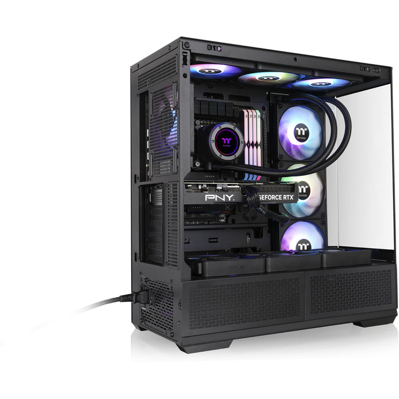 Load image into Gallery viewer, Thermaltake view 370 tg argb midi tower behuizing (zwart | 2x usb-a | 1x usb-c | rgb | tempered glass)
