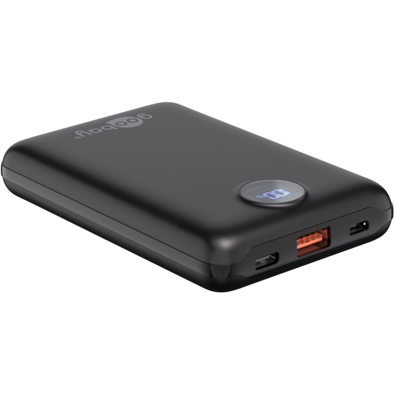 Load image into Gallery viewer, Goobay powerbank compact 10.000 mah (zwart, 10 ah, 1x usb-a, 1x usb-c, power delivery, quick charge)
