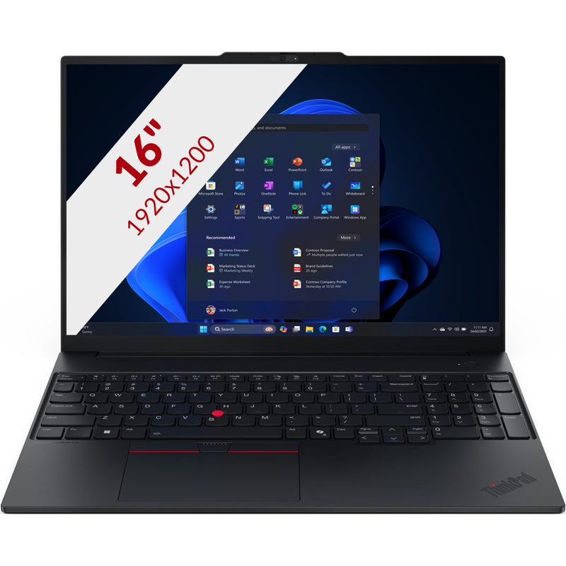 Load image into Gallery viewer, Lenovo thinkpad e16 gen 3 (21sr002fmh) 16 laptop (zwart | ultra 7 255h | arc 140t | 16 gb | 512 gb ssd)
