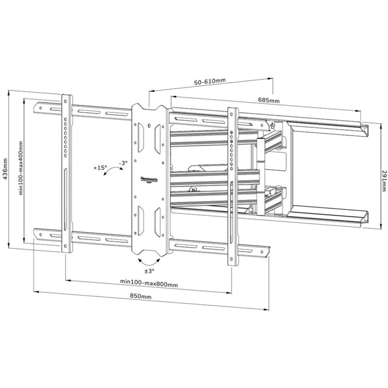 Load image into Gallery viewer, Neomounts wl40s-850bl18 select tv wandsteun standaard (zwart)
