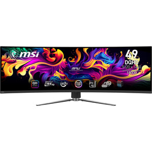 Msi mpg 491cqp qd-oled 49 curved ultrawide gaming monitor (zwart, 1x displayport, 2x hdmi, 1x usb-c, 2x usb-a, 144 hz)