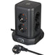 Brennenstuhl stekkerdoos toren met 8 stekkerdozen in 45° opstelling stekkerdoos (zwart, 2x usb a, 1x usb c power delivery)