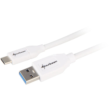 Sharkoon usb-a 3.2 > usb-c kabel (wit, 0,5 meter )