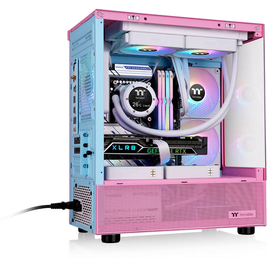 Thermaltake view 170 tg argb mini tower behuizing (roze | 2x usb-a | rgb | tempered glass)