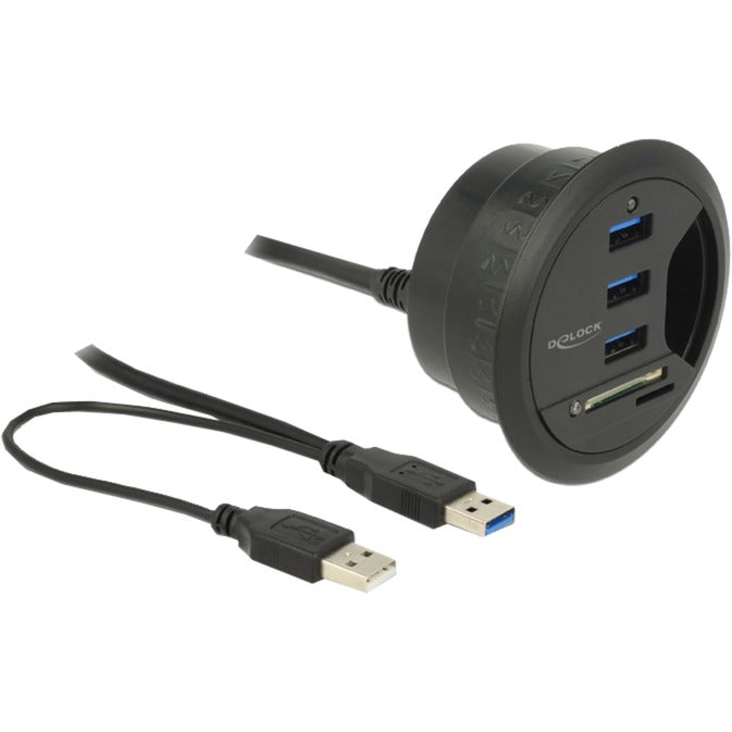 Load image into Gallery viewer, Delock in-desk hub 3 port usb 3.0 + 2 slot sd card reader kaartlezer
