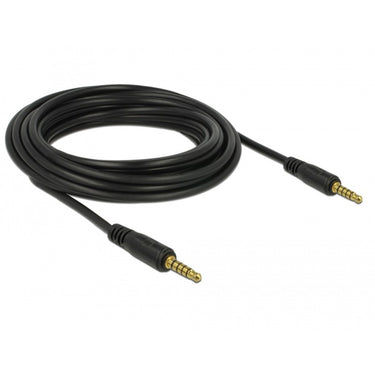 Delock stereo jack 3,5 mm 5-pin (male) > 3,5 mm 5-pin (male) kabel (zwart, 5 meter)