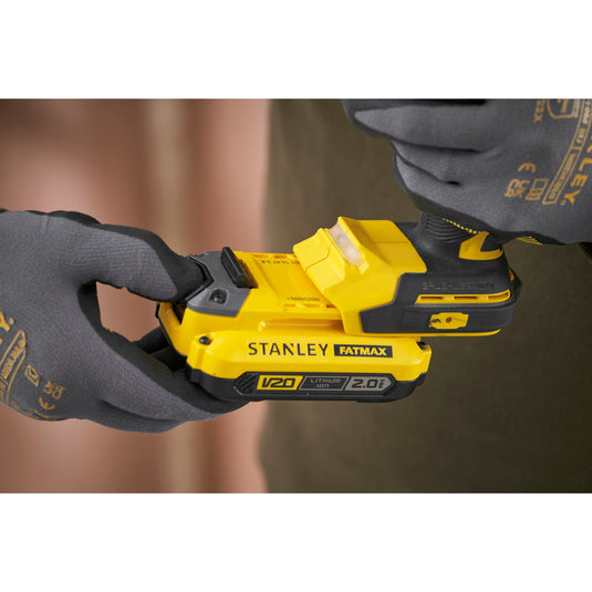 Stanley fatmax v20 18v borstelloze schroefklopboormachine (geel zwart, accu en oplader niet inbegrepen)