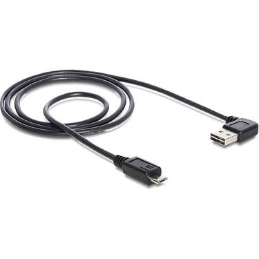 Delock easy-usb-a 2.0 90° > micro-usb-b kabel (zwart, 2 meter)