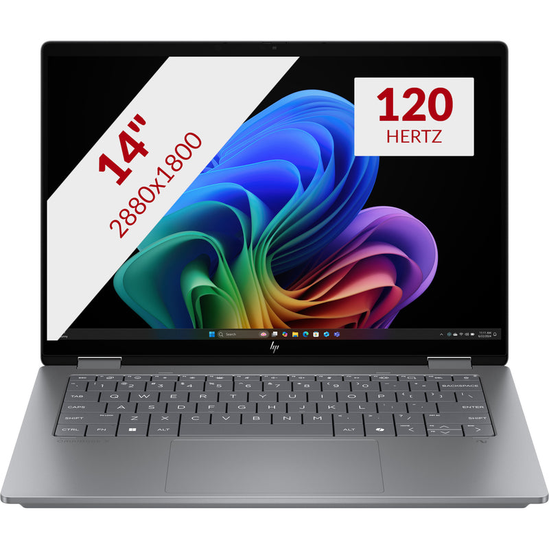 Load image into Gallery viewer, Hp omnibook x flipngai 14-fm0075nd 14 copilot+ 2-in-1 laptop (zilver | core ultra 7 258v | intel arc 140v | 32 gb | 1 tb ssd | touch)
