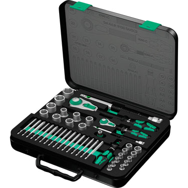 Wera 8100 sa sc 2 zyklop doppenset gereedschapsset (zwart groen, 43-delig, snelheidsratel met draaibare kop)