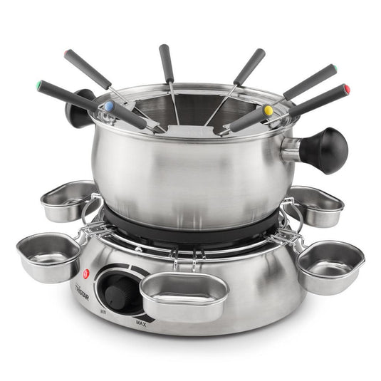 Tristar fo-1100 fondue (roestvrij staal, 8 personen, 1300 w, geschikt voor olie, chocolade en kaas)