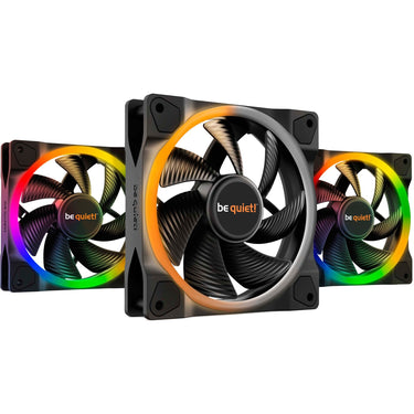 Be quiet! light wings pwm rgb case fans (zwart, 3 stuks, 120 x 120 x 25 mm)