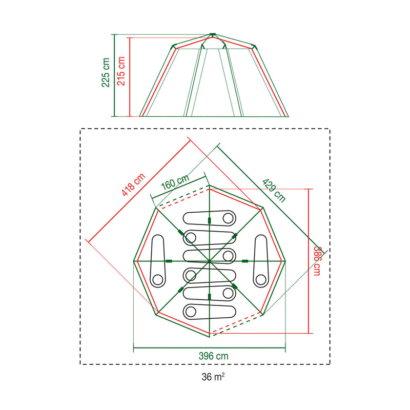 Load image into Gallery viewer, Coleman octagon 8 tent (grijs)
