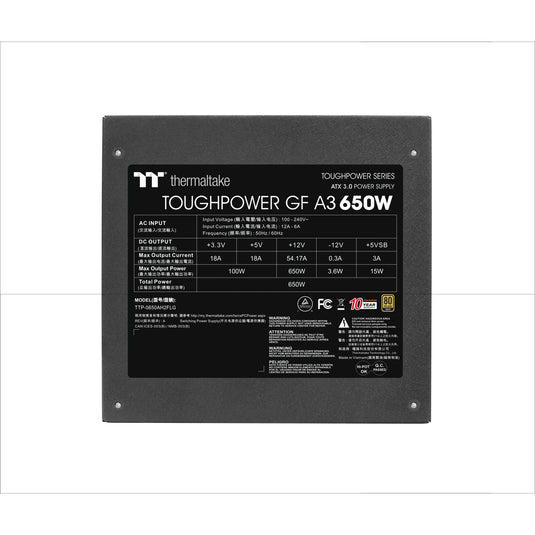 Thermaltake toughpower gf a3 gold - tt premium edition modulaire 650 watt voeding (zwart, 4x pcie)